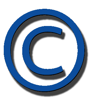 das Copyrightzeichen in blau